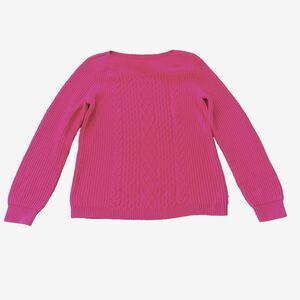 Tommy Hilfiger Fuchsia Pink Women's Pull Over Cable Knit Sweater Valentine S